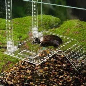 육지 거북이 건조대 소형 일광욕대 은신처 파충류 쉼터 육지거북이