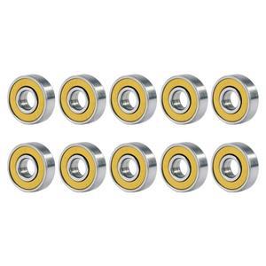 10피스 롤러 스케이트 휠 베어링 8x22x7mm 608rs ABEC-9 롱 보드 깊은 홈 정밀 스쿠터 용 탄소강