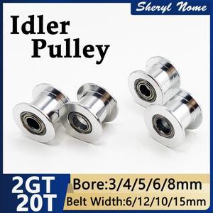 3D 프린터 액세서리  2GT 동기 풀리 아이들러 GT2 H 타입 20 톱니 벨트 베어링