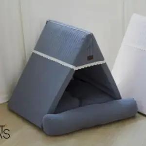 하우스 강아지 반려동물 실내 쿠션 집 그레이 M