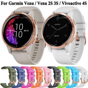 Garmin호환 Venu Sq 2 Plus Vivoactive 4S Smartwatch 밴드 팔찌 3S 2S 3 5 교체 용 손목 18mm 20mm 스트랩