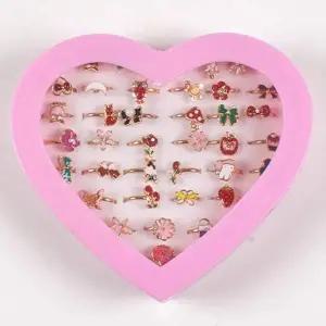 큐빅 장난감 아이 반지 캐릭터 모양 액세서리 36개