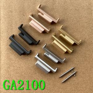 GA2100 용 로즈 골드 블랙 실버 메탈 스테인레스 스틸 어댑터 22mm 시계 스트랩 케이스 베젤을 연결