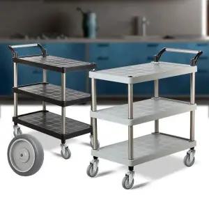 [하프클럽/셀러허브]PP 대 회색바퀴 주방트롤리 트롤리 카 3단