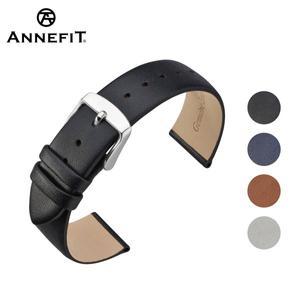 ANNEFIT 시계 스트랩 16mm 20mm 남성과 여성 스테인레스 스틸 버클이있는  송아지 가죽 밴드