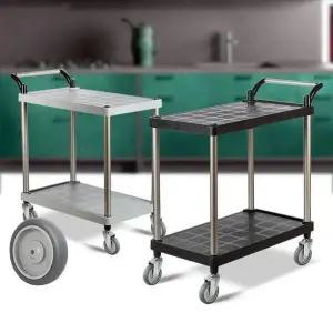 [하프클럽/셀러허브]PP 특대 회색바퀴 웨곤 무빙카트 써빙카 2단