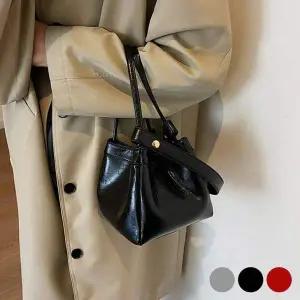 복주머니 유광 가죽 숄더백 UR 여자 미니 토트백 숄더백 여성 핸드백