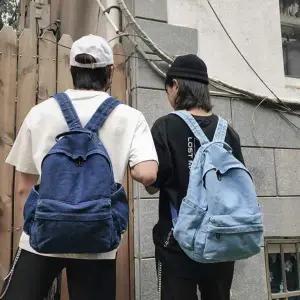 남성 여성 진청 연청 데님 백팩 여성 학생 중 남성 백팩