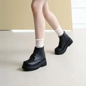 옆지퍼 여성워커 통굽 구두 hc571-1 6cm키높이