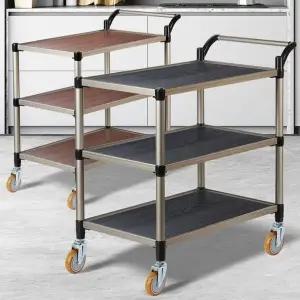 [하프클럽/셀러허브]월넛우드 3단 식당카트 특대 와인바퀴 써빙카트