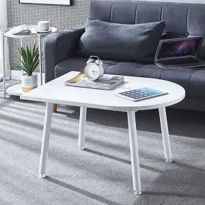 [하프클럽/셀러허브]RO103-05 반타원 다용도 화이트 좌식 테이블