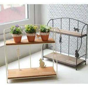 [하프클럽/셀러허브]소형선반 고양이 철제 선반 화분 장식장 수 1P