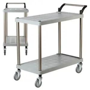 [하프클럽/셀러허브]플라스틱 PP 특대 회색바퀴 카트수레 이동 2단