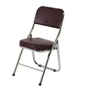 [하프클럽/셀러허브]쿠션 철제의자 접이식 의자 저렴한의자 브라운