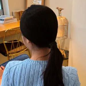 로우번 포니테일 가발머리끈 검정