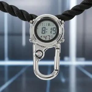 [콩심팥심]등산 낚시 캠핑용 다기능 디지털 카라비너 시계 블루 12cm