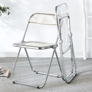 [하프클럽/셀러허브]투명의자 접이식 의자 PET 모던 인테리어 체어