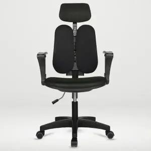 [하프클럽/셀러허브]듀얼 헤더형 학생의자 컴퓨터 3각팔 DU07BK