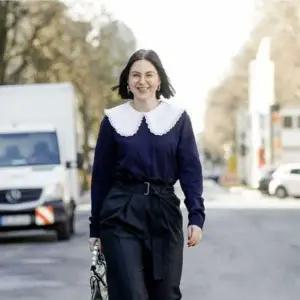 [하프클럽/셀러허브]페이크 카라 레이어드카라 빅 면 넥케이프 프릴