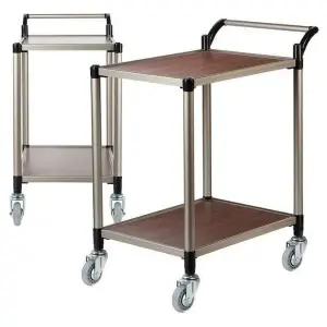 [하프클럽/셀러허브]중 주방카트 무소음바퀴 주방원목웨건 2단