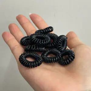 [셀러에이드]머리고무줄 전화선 스프링머리끈 블랙 10P