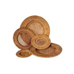 [하프클럽/셀러허브]미얀마 라탄 인테리어 언더플레이트 L NO.BK016