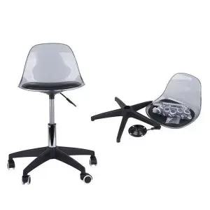 [하프클럽/셀러허브]등받이 우레탄바퀴 유압식 높이조절 의자-블랙