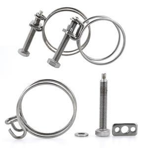 이중 와이어 목구멍 후프 304 스테인레스 스틸 파이프 호스 클램프 강력한 클립 조정 고정 Upvc 고무 환기