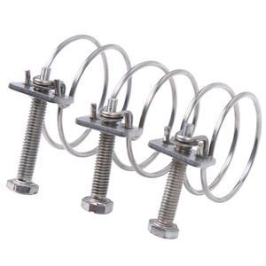 304 스테인리스 스틸 호스 클램프 파이프 클립 더블 와이어 후프 스로트 튜브 워터 환기 조정 가능