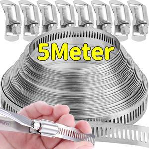 스테인리스 스틸 호스 클램프 패스너 DIY 조절식 케이블 가스 튜브 클립 수도관 배관 라인 고정