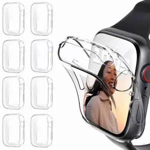 [RIZPICK]애플워치 호환 풀커버 2p 투명 액정보호 케이스 커버 남성손목시계