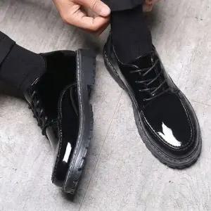 클래식 유광 남성 더비슈즈 남자 정장구두