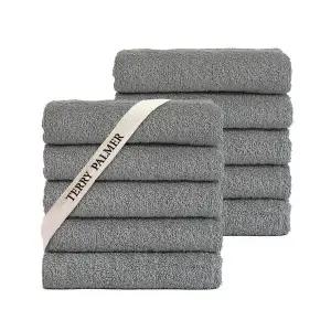 [NS홈쇼핑][etv] 테리파머 무형광 160g 호텔수건 10장 애쉬그레이 수건 타올 타월 수건세트..