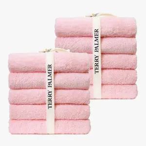 [NS홈쇼핑][etv]테리파머 무형광 170g 호텔수건 10장 베이비핑크 수건 타올 타월 수건세트..