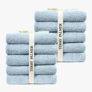 [NS홈쇼핑][etv]테리파머 무형광 170g 호텔수건 10장 베이비블루 수건 타올 타월 수건세트..