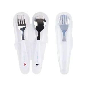 어린이 스푼 포크 케이스 세트 아기 유치원 휴대용