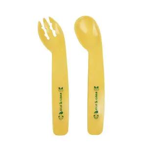 옥수수 베이비 스푼포크 세트 포크 스푼 유아 케이스