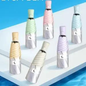 경량 3단 자동 양우산 티타늄 실버 미니 양산 우산 UV 차단 휴대용 장마