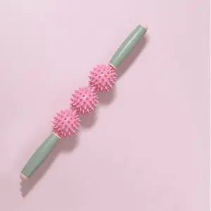 3구 마사지봉 롤링 돌기 마사지 스틱 지압봉