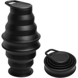 접이식 휴대 실리콘 물병 경량, BPA 프리캠핑, 여행, 헬스장용 500ml (17온스