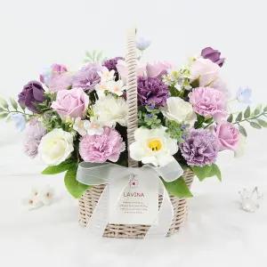 라비나 비앙코 꽃바구니 바이올렛 비누꽃바구니 어버이날 여자친구 선물 부모님 생신 카네이션