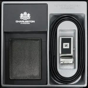 남성용 클래식 가죽 지갑 벨트 세트 가볍고 견고한 남자 허리띠 패션