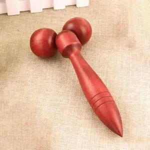 핸디 마사지 롤러 페이스 바디 원목 스틱 안마기