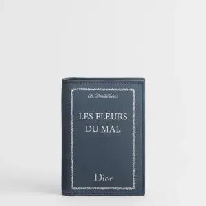 MUST IT_디올 바이폴드 카드 지갑 - 블루 화이트 북 커버 엠보싱 카프스킨