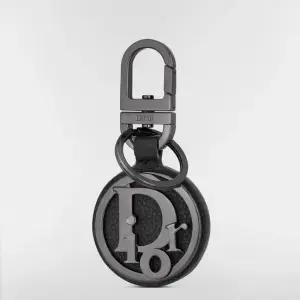 MUST IT_디올 키링 - 블랙 그레인 송아지 가죽 Dior Oblique 시그니처