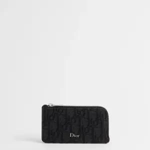 MUST IT_지퍼 카드 지갑 - 블랙 디올 오블리크 자카드