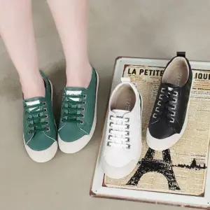 여자 발편한 데일리 캐주얼 소가죽 로우탑 스니커즈