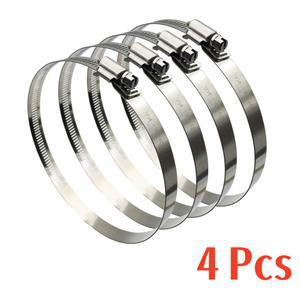 4개 스테인리스 스틸 드라이브 호스 클램프 6mm 165mm 조절 가능 수도관 트라이 기어 웜 튜브 스프링 크램프 고정 클립