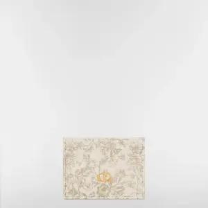 MUST IT_Dior Caro Freesia 카드 지갑 골드 톤 Millefiori 프린트 송아지 가죽