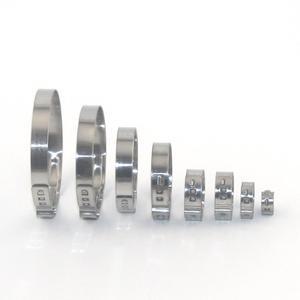 10개/묶음 호스 클램프 싱글 이어 스텝리스 5 3 50mm 304 스테인리스 스틸